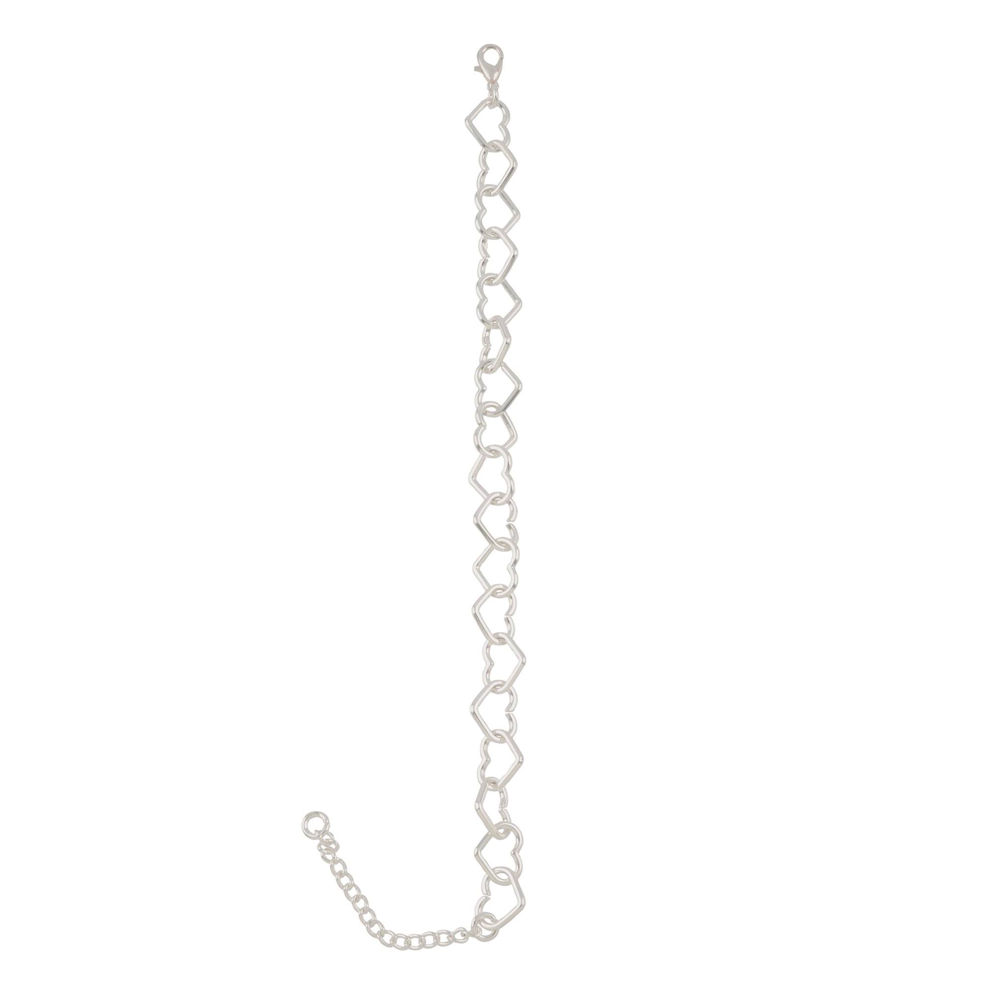 7.5" Silver Heart Charm Bracelet by Bead Landing™